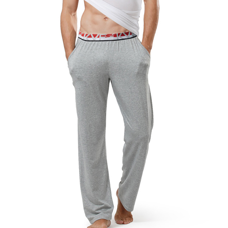 Amazon in stock men's pajama pants modal men's casual pants wholesale men's solid color slim trousers home pants men