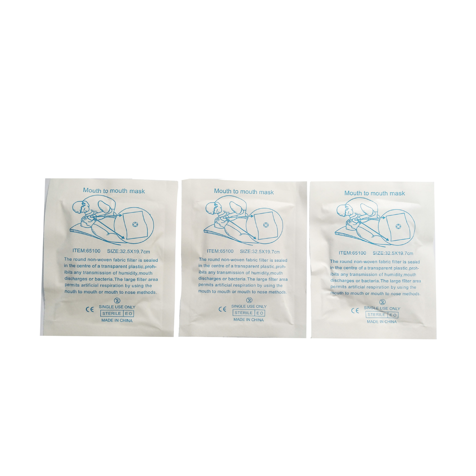 Medical emergency breathing mask mouth-to-mouth artificial respirator one-way valve artificial CPR mask outlet CPR