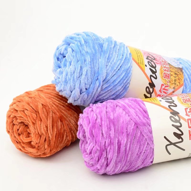 Wool wholesale chenille gold velvet baby line hat scarf coat thick yarn factory wholesale