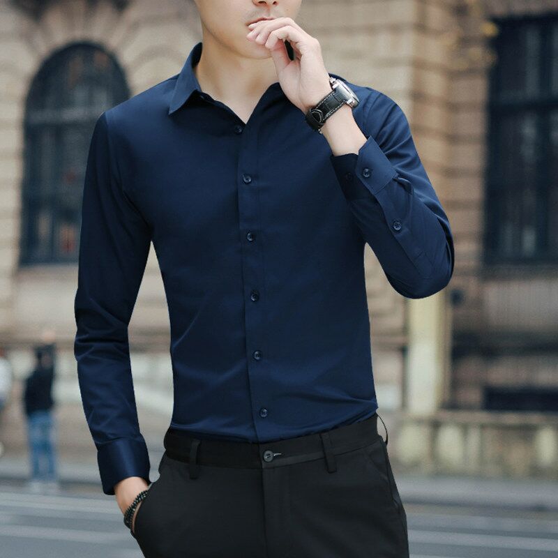 Men's square collar shirt long sleeve business long sleeve men's shirt business men's shirt manufacturers spot wholesale