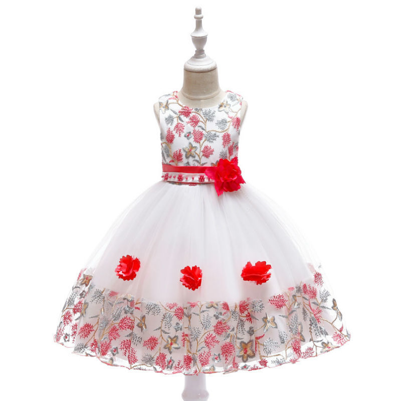 Cross-border Amazon Children's Dress New Princess Mesh Lace Puffy Girls Performance Dress dress Children's Wear