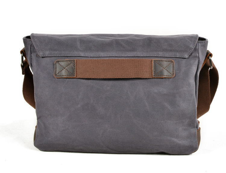Men's horizontal camera bag casual shoulder bag oil wax canvas with first layer genuine leather bag waterproof SLR camera bag_voghion.com