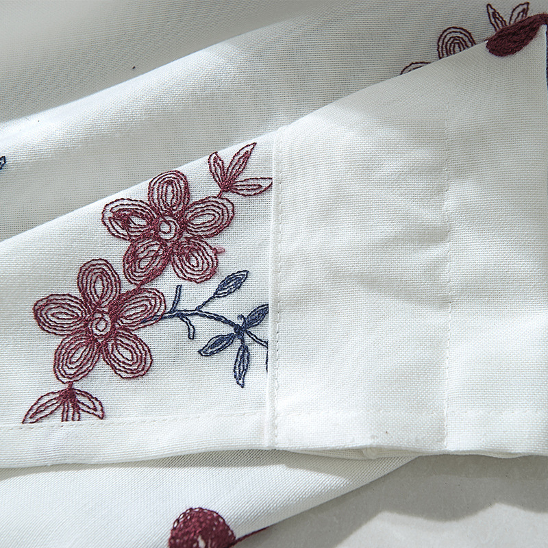 Factory sales finished curtain Foreign Trade short curtain polyester cotton embroidered curtain Amazon curtain cross-border finished product wholesale