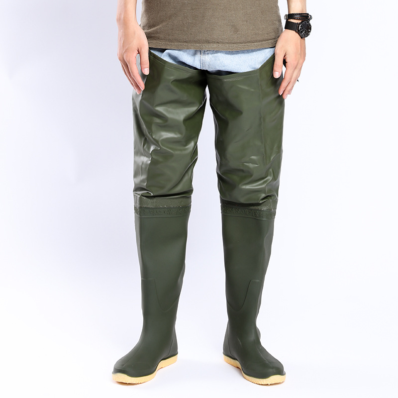 Factory direct Zengde Kenli transplanting boots knee flat heel PVC paddy field shoes paddy field agricultural water shoes men's transplanting shoes