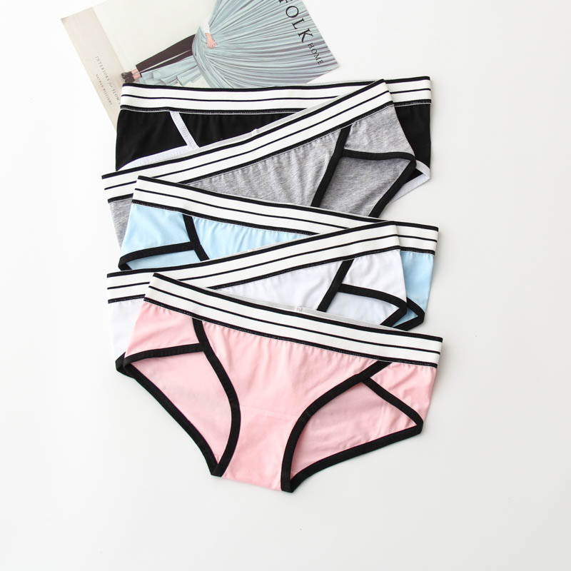 Wholesale supply ladies' underwear sporty pocket high-waisted wide triangle pants pure cotton large size plus-size MM available in stock for a long time.