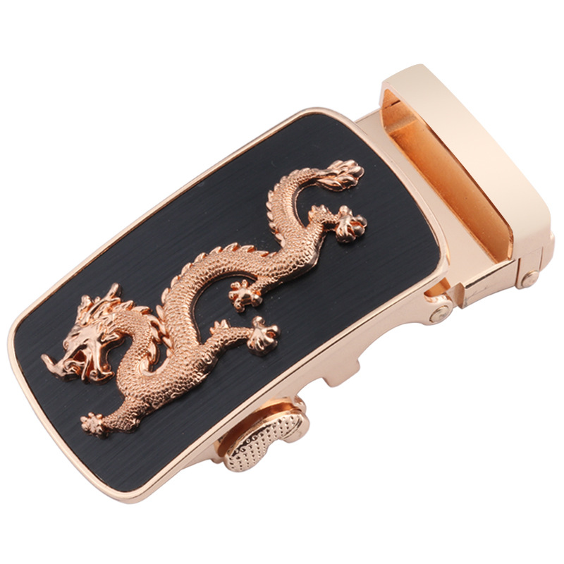Factory direct 4.0 belt automatic buckle men's belt buckle alloy black two-piece set can be customized LOGO