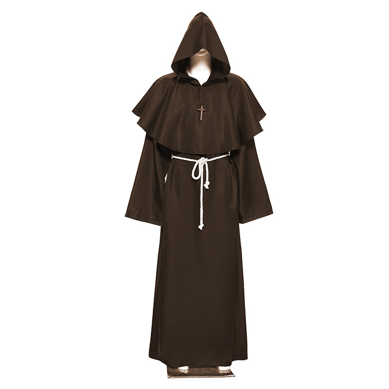 Halloween cosplay Costume Medieval Monk Robe wizard costume priest suit