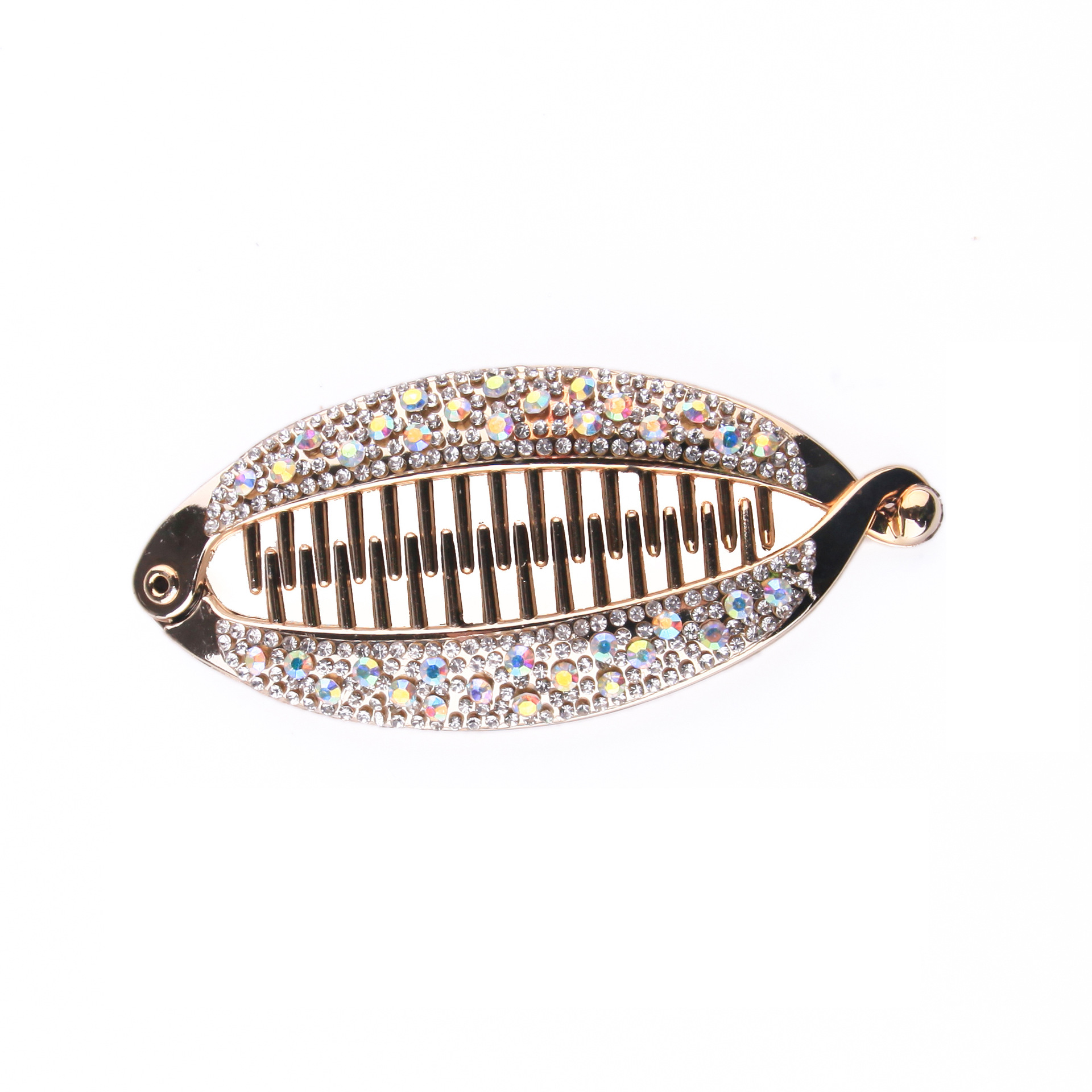Factory direct supply Korean popular size diamond diamond plating fish clip banana clip medium fish clip hair clip wholesale