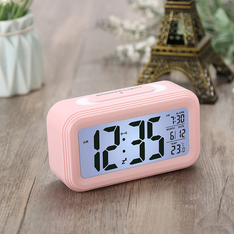 New Chinese Large Screen LCD Electronic Clock Multifunctional Smart Clock Luminous Mute Alarm Clock Electronic Digital Clock 3#