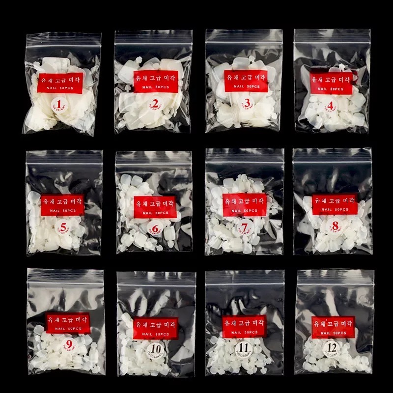 Nail nail bag 600 pieces of toe nail transparent color fake nail toenail bag full stick natural color special