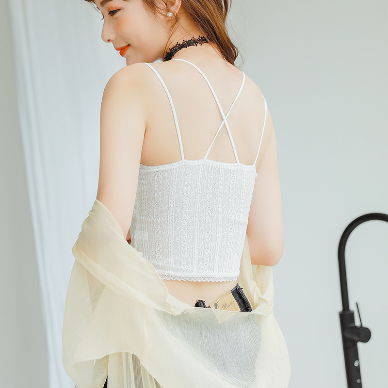 Top New Lace Underwear Chest Wrapping Lace with Coaster Small Sexy Basing Cross Anti-walking Beautiful Back Tube Top