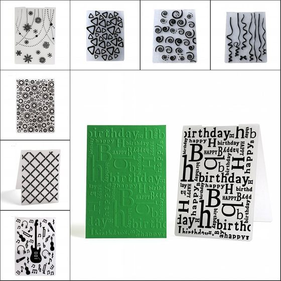 DIY plastic concave-convex embossing template letter photo frame mold Diamond violin concave-convex printing template