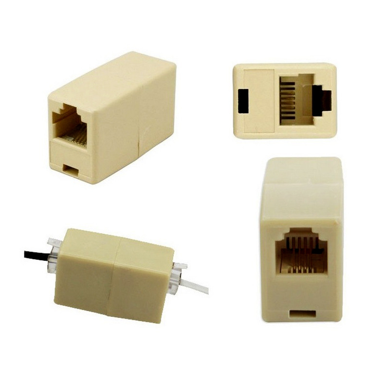Telephone Direct Head 6P4CR Telephone Line Extension Head RJ11 Telephone Direct Head Telephone Mother-to-Mother Direct Head