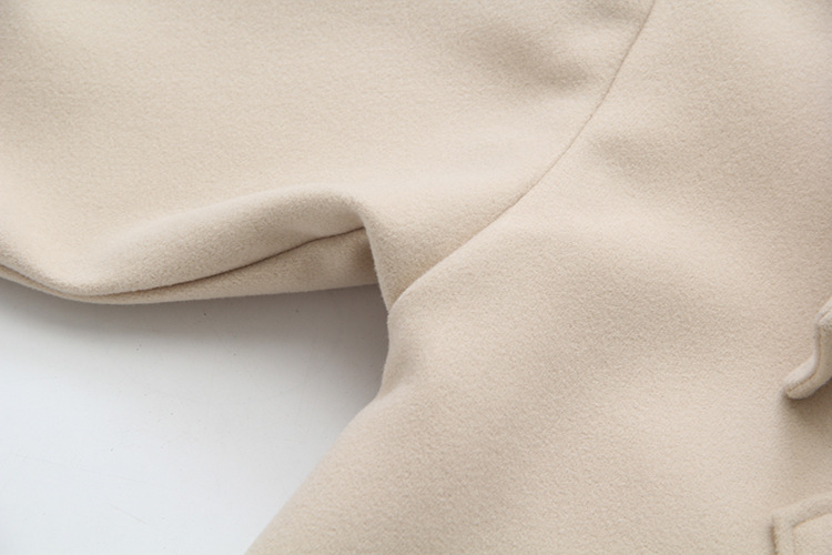 Cappotto di lana con bottoni in corno da donna, autunno e inverno, di media lunghezza, con cappuccio, per studenti, piccolo cappotto S14281_voghion.com