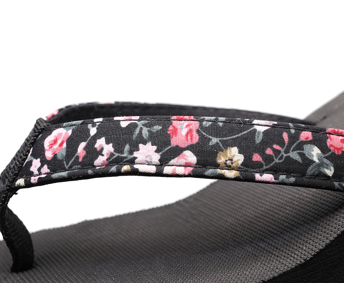 2019 Explosions Women's Summer Non-slip Floral Cloth Flip-flops Wedge Thick-soled Sandals Korean Style Flip-Flops