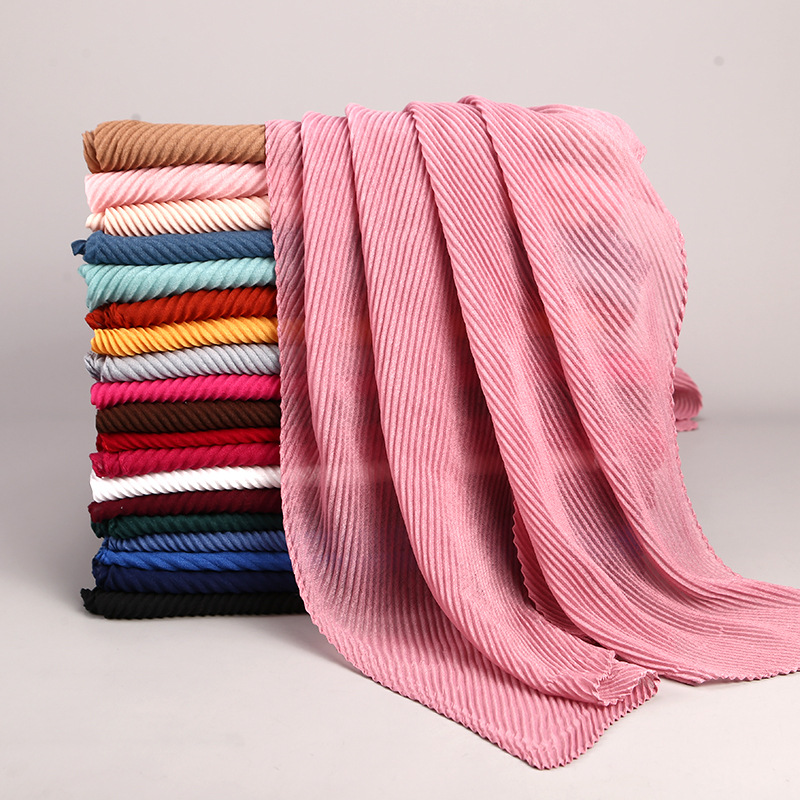 New fashion twill wrinkled scarf women's bag scarf manufacturers wholesale