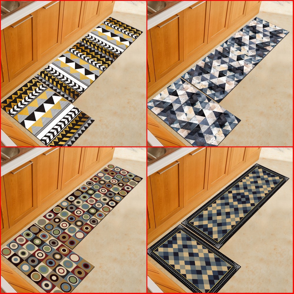European simple kitchen carpet floor mat household long foot mat living room bathroom bathroom door mat can be customized wholesale
