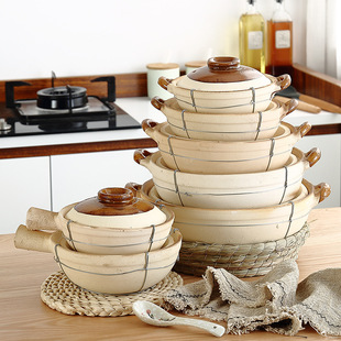 Factory direct ceramic clay casserole rice pot rice noodle pot braised chicken rice pot rice pot special pot for porridge