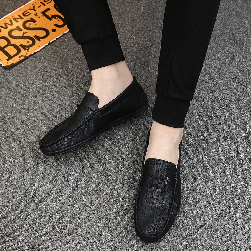 Men's bean shoes soft soft soles youth everything with lazy shoes loafers_voghion.com