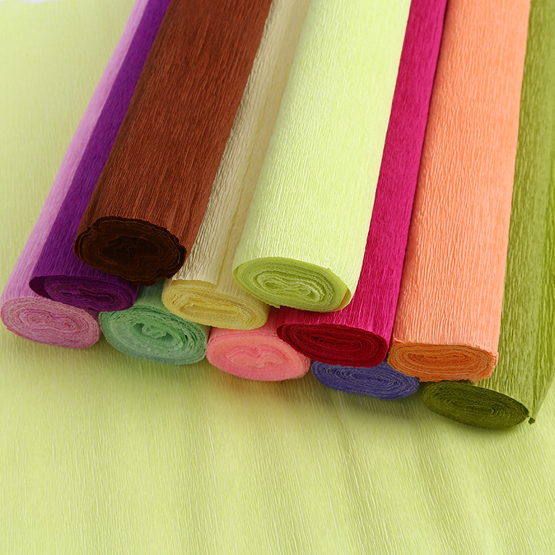Colorful Handmade Crepe Paper diy Paper Flower Material Paper Rose Telescopic Paper Curling Paper Kindergarten Handmade