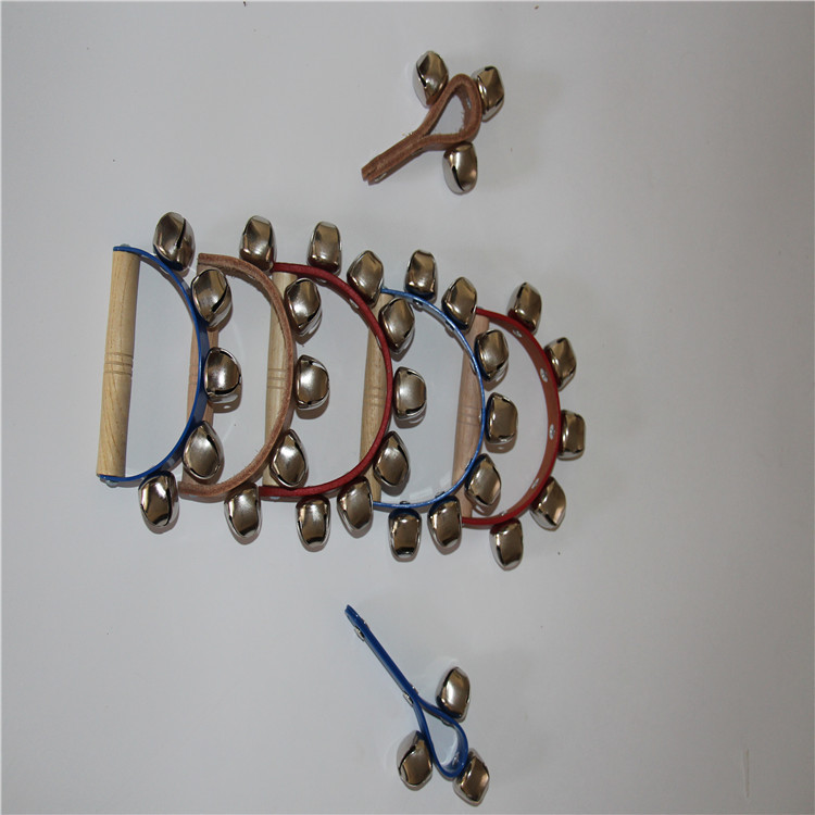 Orff percussion instrument 5 Bell hand rattle 5 Bell leather hand bell 7 Bell horseshoe Bell