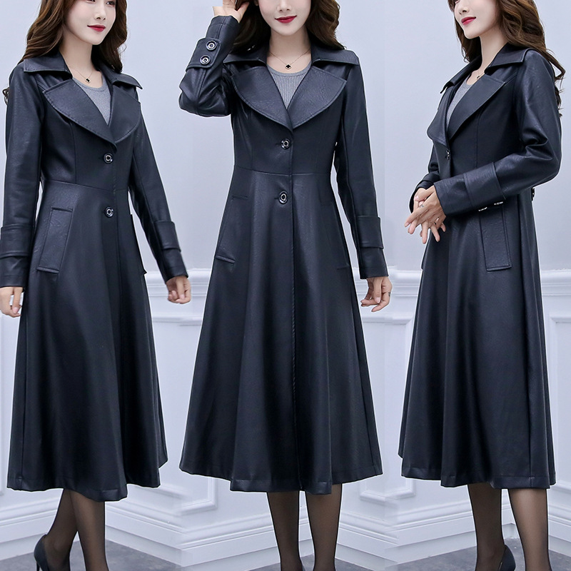 2023 Spring and Autumn new large size women's fur coat 200kg fat mm slim trench coat [real 1923]]