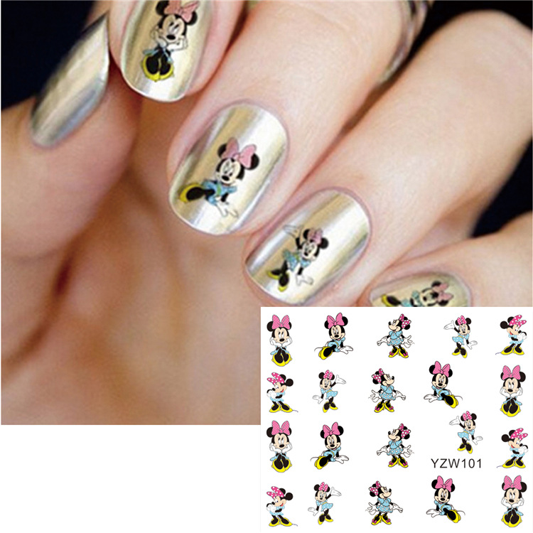 2020兒童卡通指甲貼紙 笑臉口紅水印美甲貼花 Nail Stickers 批發