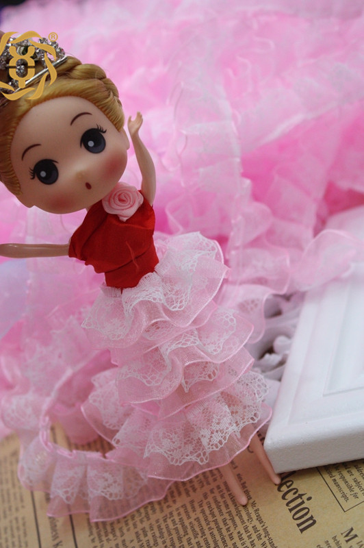 Spot 2.5cm gauze lace double fold edge confused doll clothing decorative lace toy discount lace