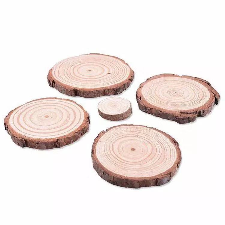 Original wood chips wholesale pine wood chips round wood chips diy hand perforated polished pine wood chips decorative children hand painted factory