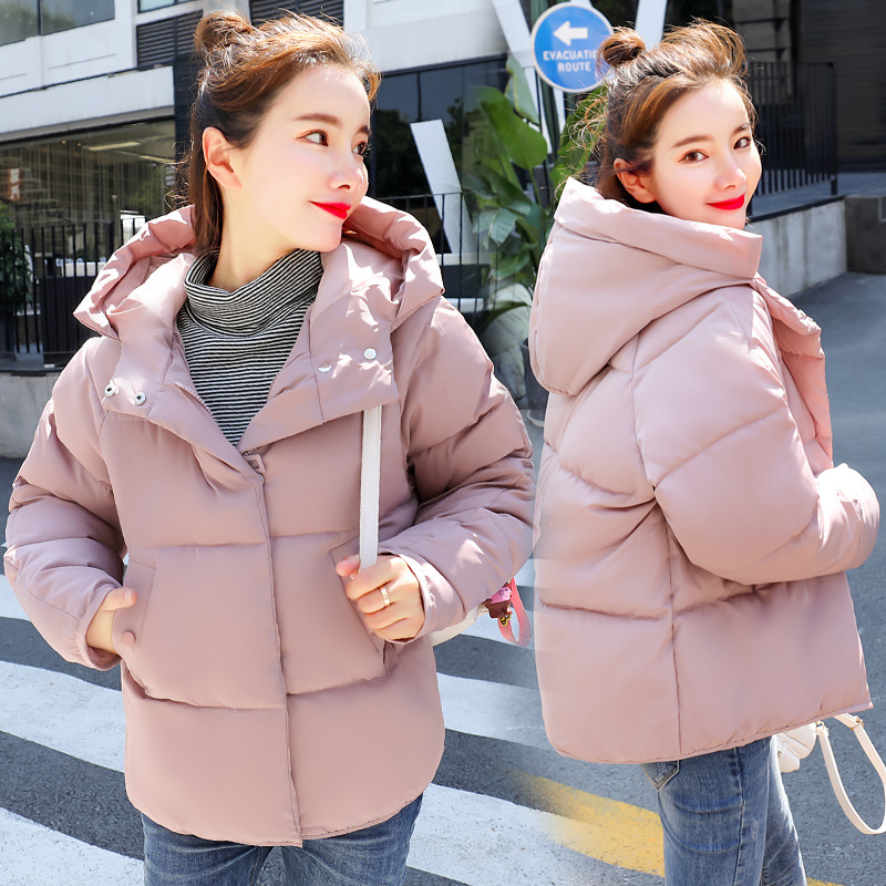 Neue baumwollgefütterte Jacke 2021 im koreanischen Stil, warmer Mantel für Studenten im Herbst und Winter, lockerer, dicker Hutkragen, kurzer baumwollgefütterter Damenmantel_voghion.com