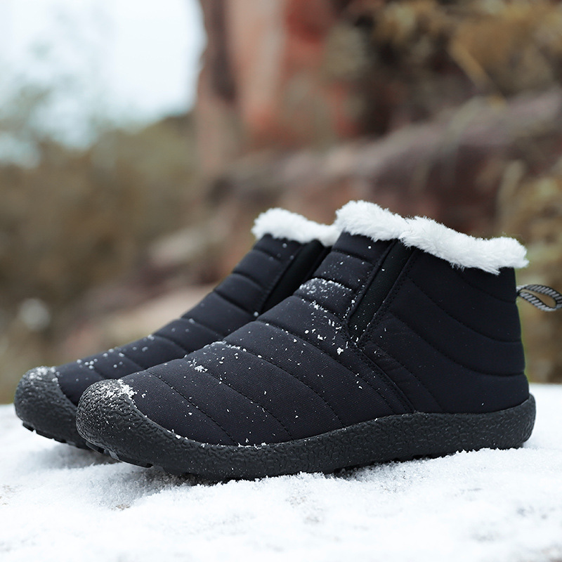 Cross-border winter cotton shoes snow boots women's high-top velvet warm cotton slippers winter shoes mother short boots large size shoes