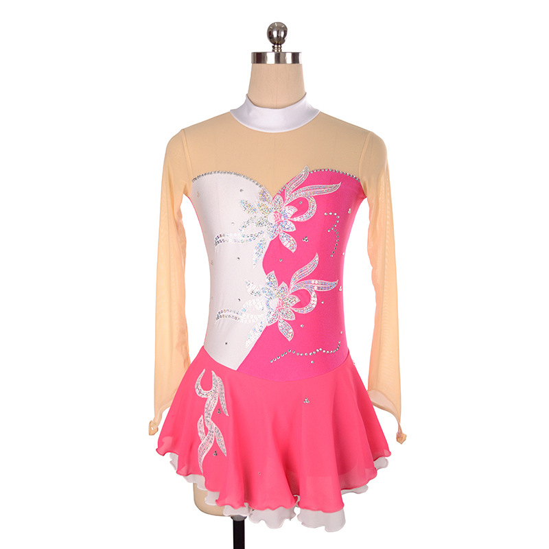 Customized Children's Adult Pattern Skating Suit Girls' Performance Costume Competition Test Skirt 23 Color Optional Color-matching Diamond