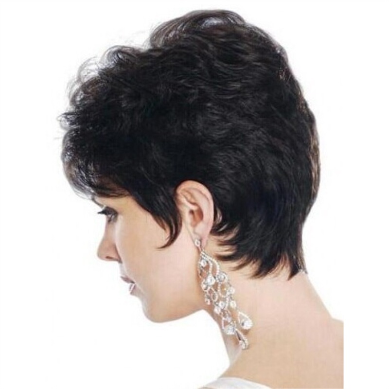 AliExpress European and American Fashion Women's Short Curly Hair Brown Micro-roll Whole Top Wig Headgear Cross-border Foreign Trade Wig