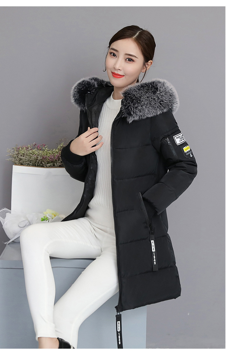 2023 Cotton-padded Jacket Women's Long Slim Fit Slimming Cotton-padded Jacket Coat Large Size Wool Collar Thickened Large Size Cotton-padded Jacket Ti_voghion.com