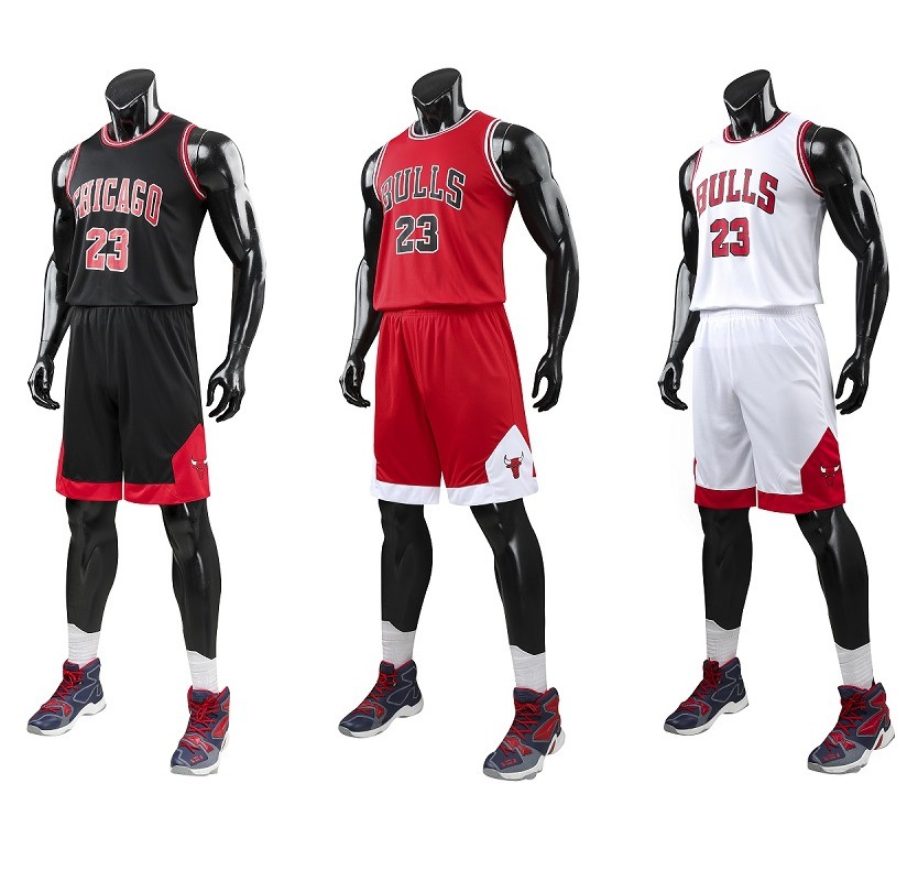 Wholesale Bulls basketball uniform No.23 jersey mesh breathable competition training group purchase jersey a generation of hair