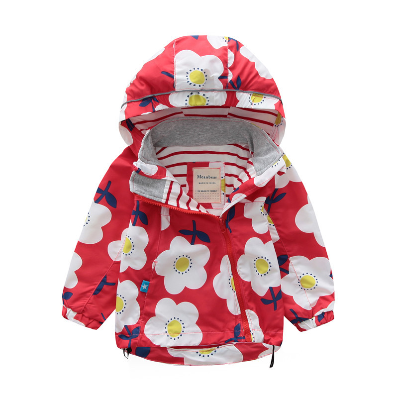 2022 Girl's Coat Spring and Autumn Waterproof Windbreaker Hooded Coat Reflective Strip Boy's Autumn Coat