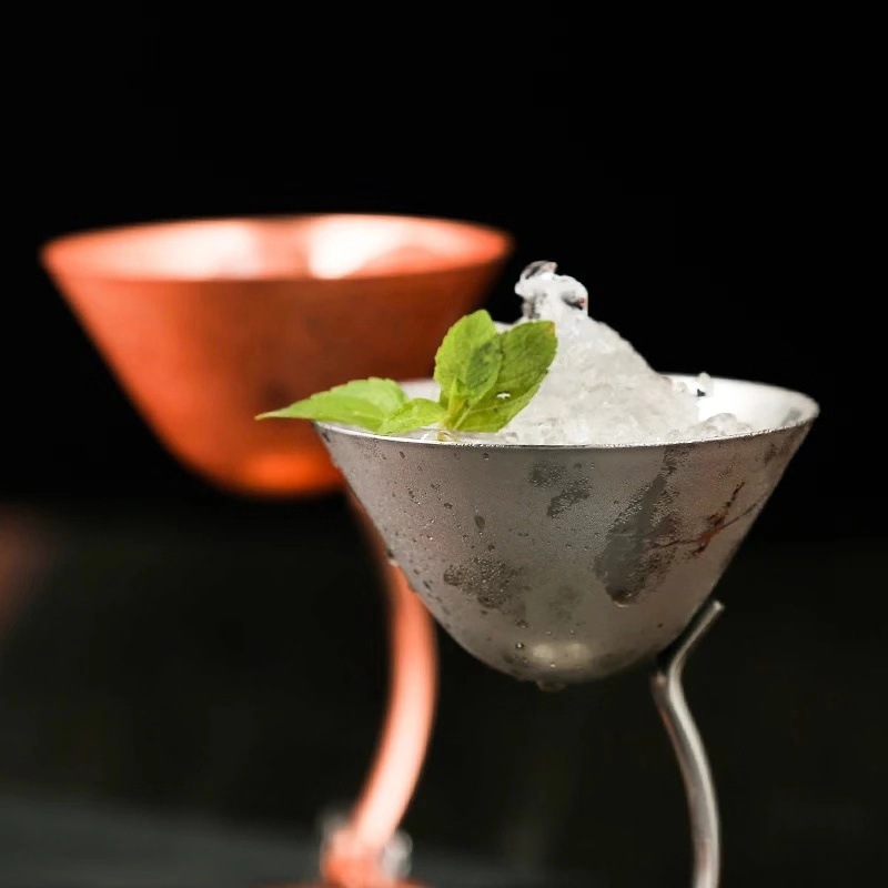 Stainless Steel Cocktail Cup Martini Cup Copper Plated Stainless Steel 304 Rose Gold Wine Cup Bar Supplies 150ml