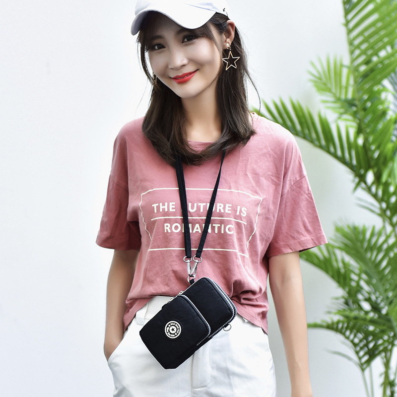 2024 New Korean Mobile Phone Bag Women's Crossbody Bag Hanging Neck Wrist Coin Purse Mini Vertical Bag