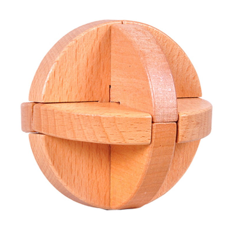 Beech Kongming Lock Boutique Children's Wooden Toys Adult Educational Leisure Dismantling Lock Toys Wooden Luban Lock