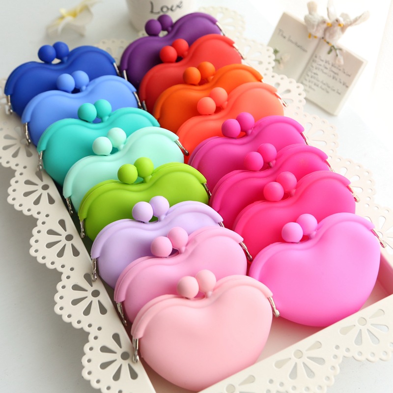 Cute Candy Silicone Coin Purse Fashion Waterproof Solid Color Jelly Earphone Bag Gift Gift Printed LOGO