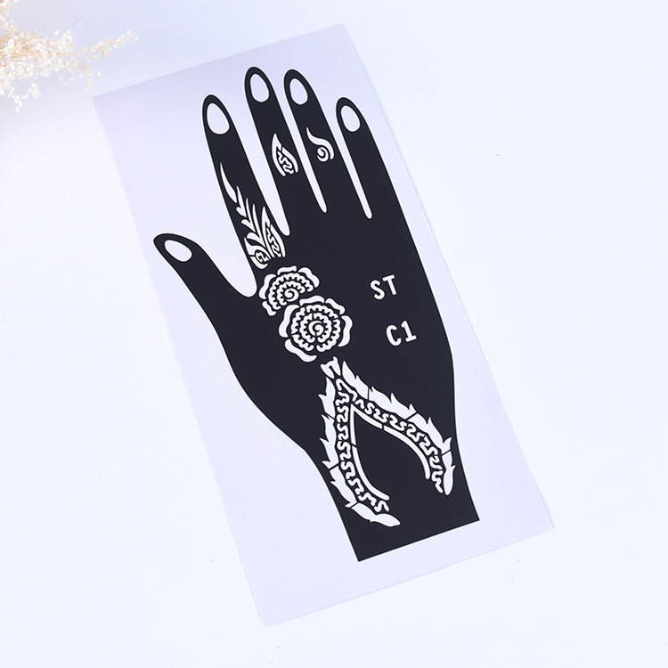 India Nepal Henna tattoo Palm template inkjet painted hollow large template hand template design