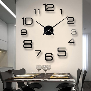 Amazon Hot Selling Second Sweeping Living Room Creative Clock European Clock Creative Wall Stickers Decorative DIY Acrylic Clock