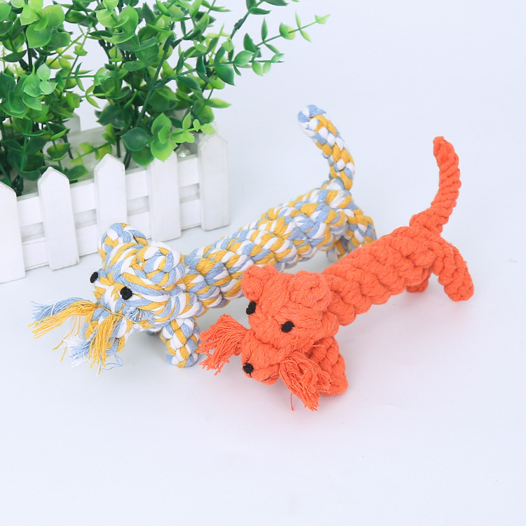 Factory Supply Pet Supplies Puppy Toy Simulation Woven Animal Cotton Rope Gnawing Molar Dog Toy