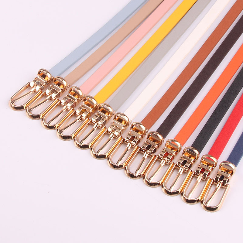New Multicolor Decorative Dress with Sweater Belt Women's All-match Pin Buckle PU Small Belt Korean Style Belt
