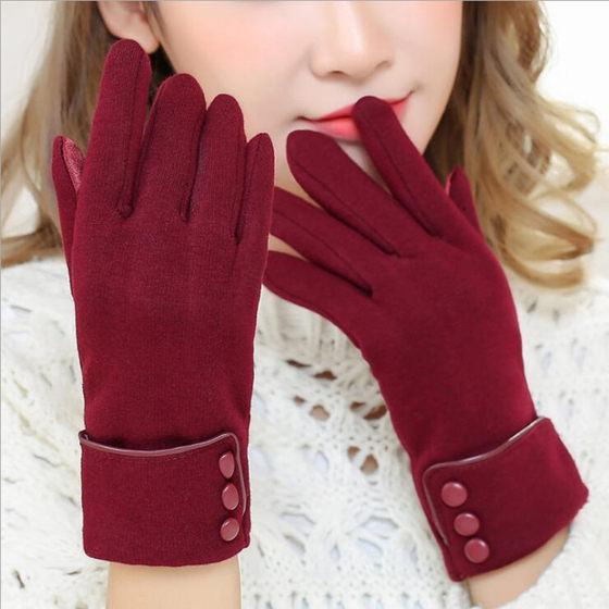 Winter Korean version of velvet warm gloves do not pour velvet women's outdoor skiing electric bike riding touch screen gloves factory wholesale