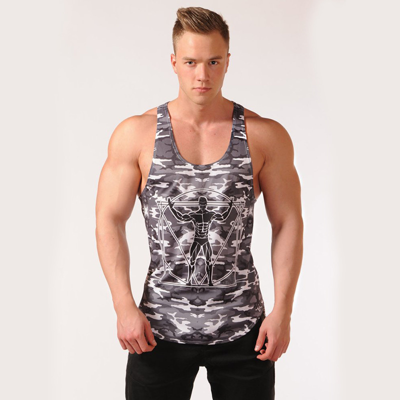[Southeast Asian foreign trade wish] men's summer sports fitness running Brothers exercise cotton stretch quick-drying vest
