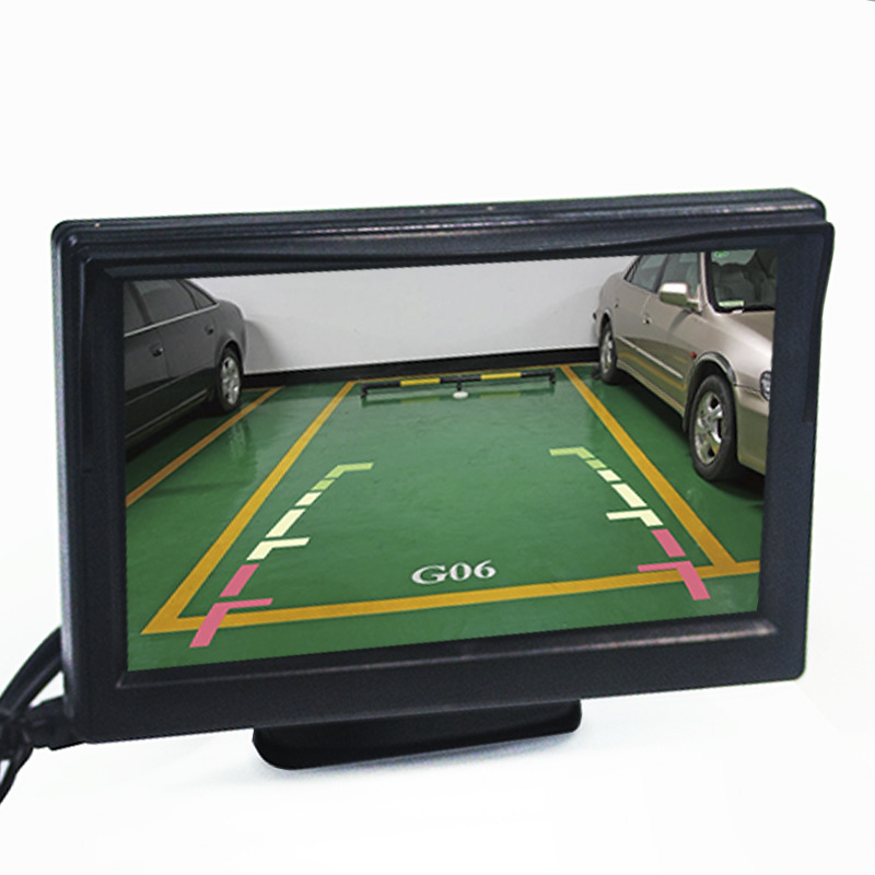 24V 5 inch car high-definition LCD screen display 12V 5 "suction cup desktop sitting reversing image display