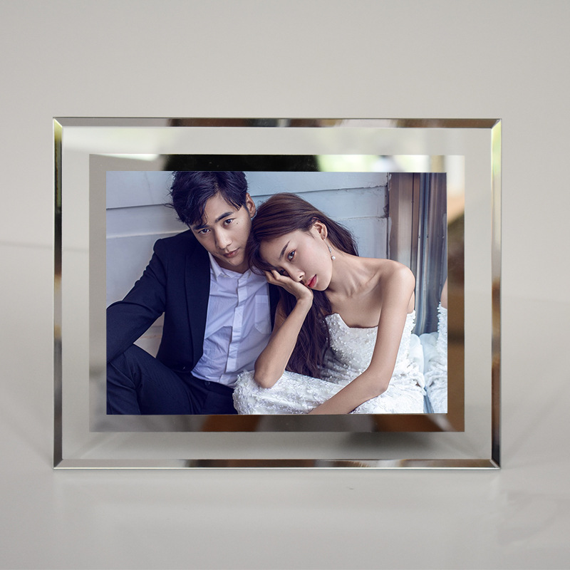 Transparent crystal glass photo frame a4 certificate mounting frame 6 inch 7 inch A5A3 display frame wall hanging scenic gift table