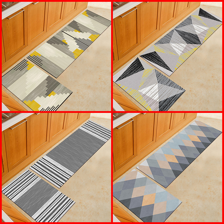Factory direct supply kitchen carpet European simple padded kitchen carpet floor mat machine hand washing carpet wholesale