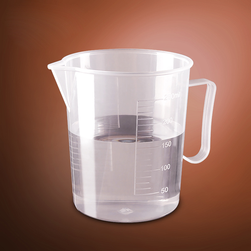 Kitchen baking measuring cup 250ML handle thickened food grade PP plastic transparent with double-sided scale measuring cup